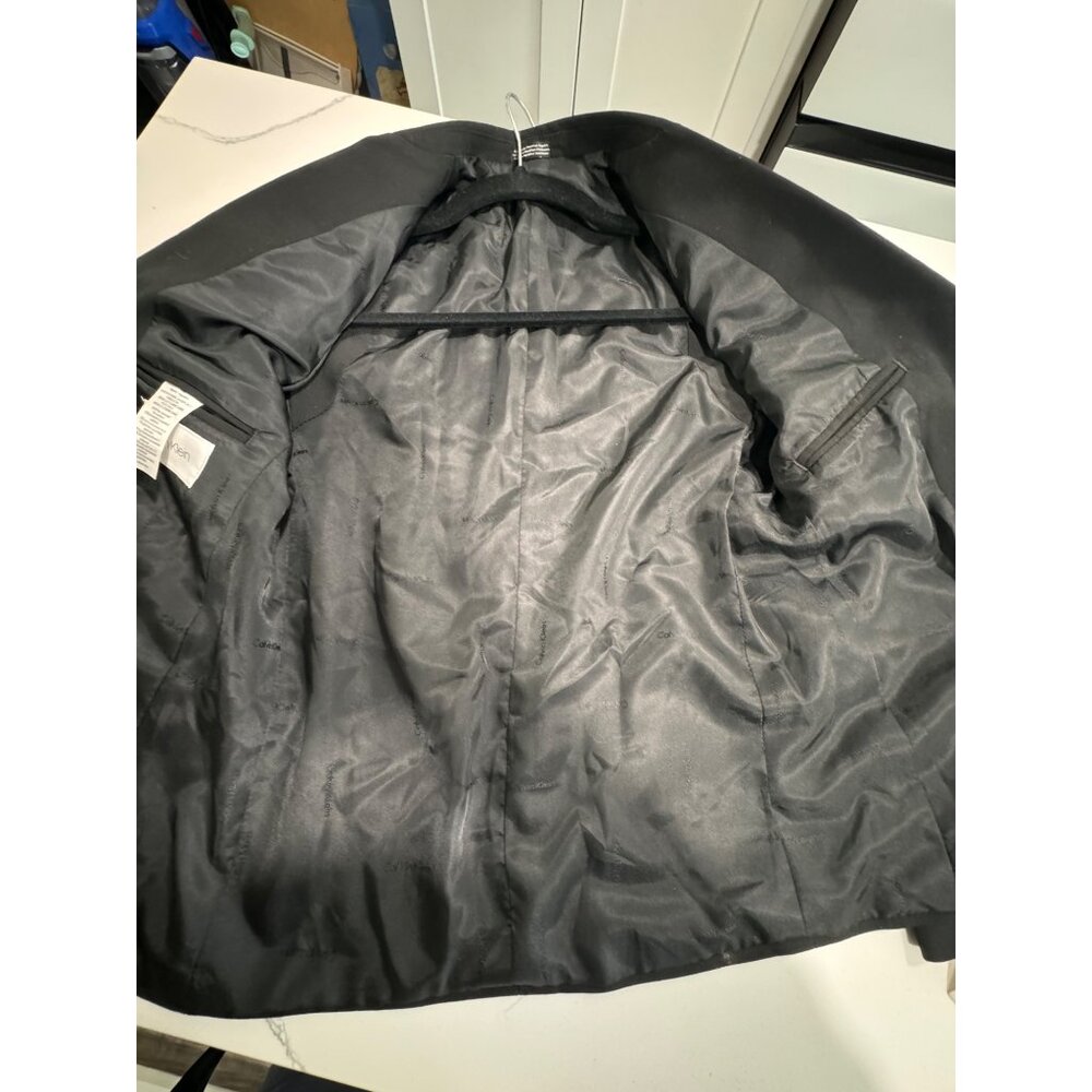 Calvin Klein Boys Black Blazer Jacket Size 12Polyester/Rayon Blend - Picture 3 of 10